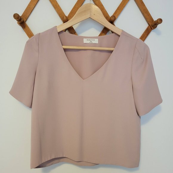 Aritzia Babaton Randy Blouse in dusty rose - Picture 4 of 5